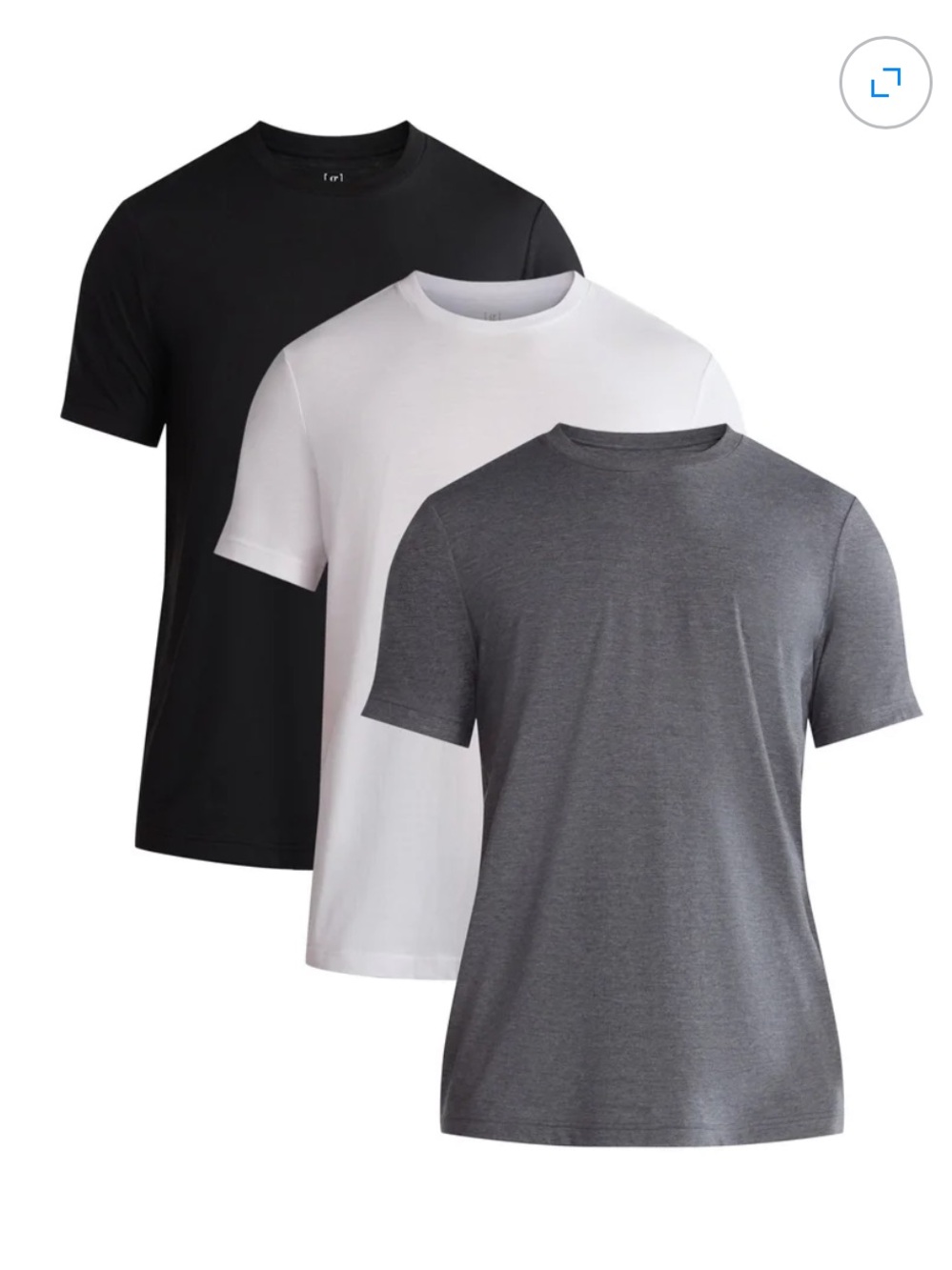 NWT George Classic Fit Crewneck T-Shirts 3-Pack Black White Gray Men’s Small
